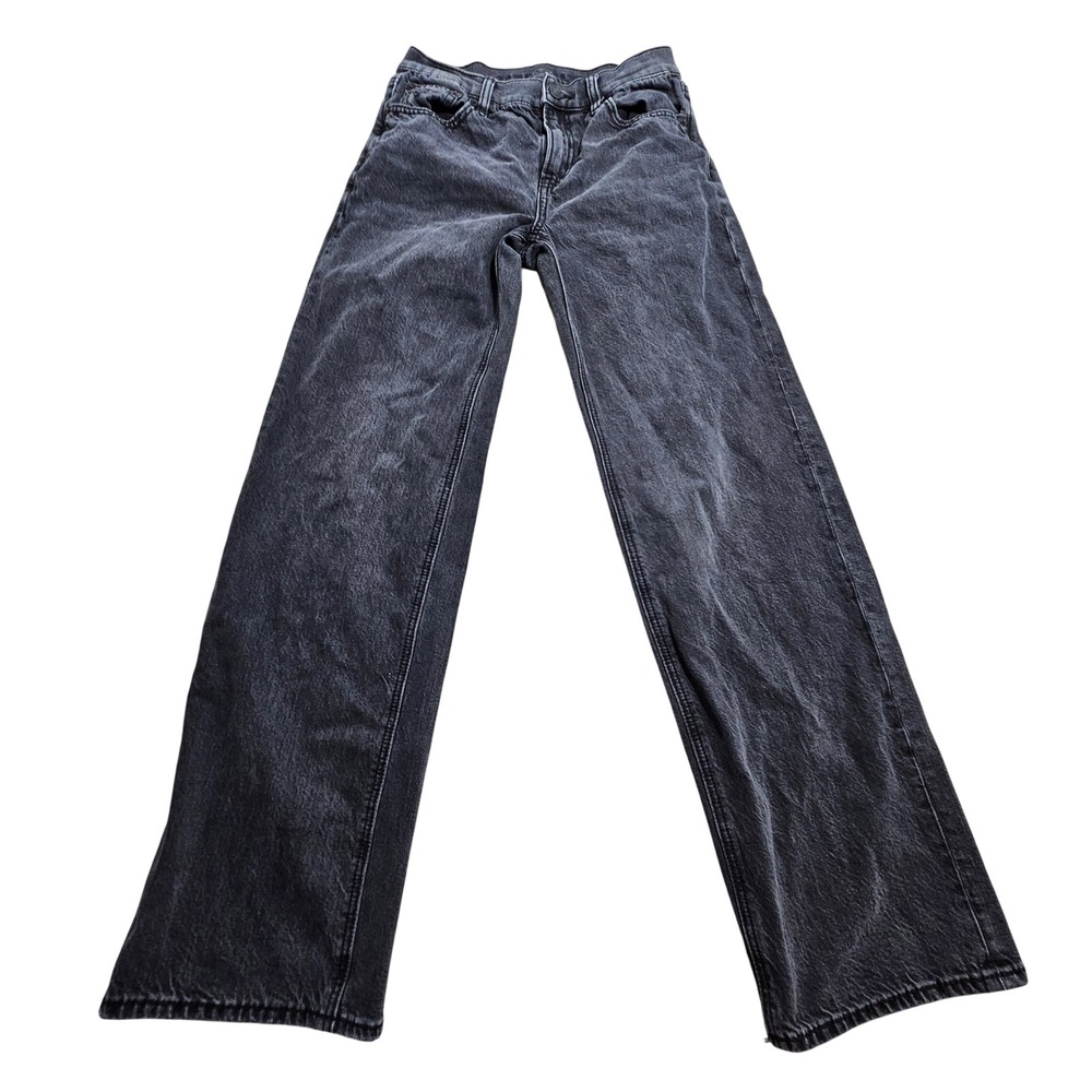 American Eagle Stovepipe Jeans 000 Regular Black Strigid High Rise Straight Leg